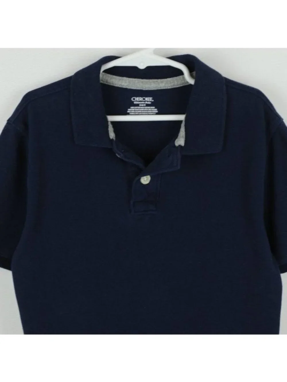 Cherokee Boys Small Navy Pique Short Sleeve Ultimate Polo Shirt